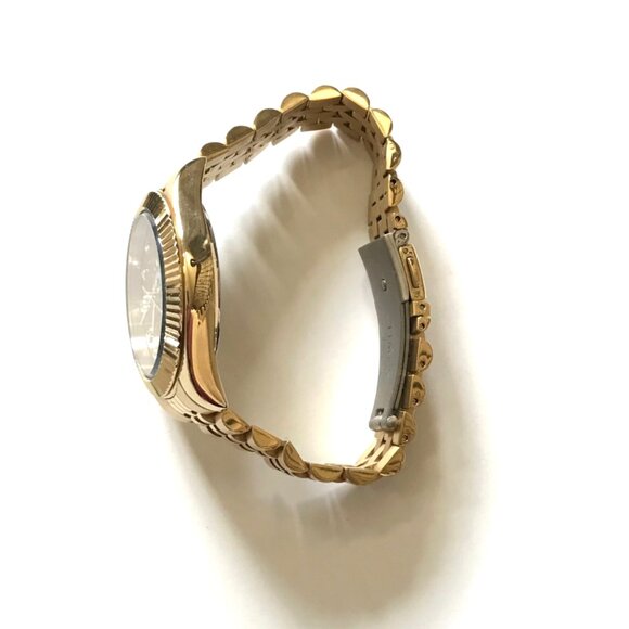 Timex x Jacquie Aiche Gold Evil Tiger's Eye Watch Womens Gold Quartz Analog MINT - Picture 7 of 11